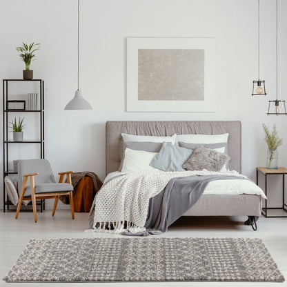 Moroccan Grey Shaggy Rug | 1010