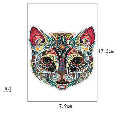 Flower Face Cat Irregular Wooden Puzzle Flat Area Wood