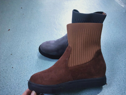 New style female student knitted wool tube Martin boots