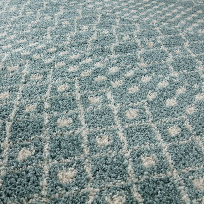 Moroccan Duck Egg Blue Shaggy Rug | 1050