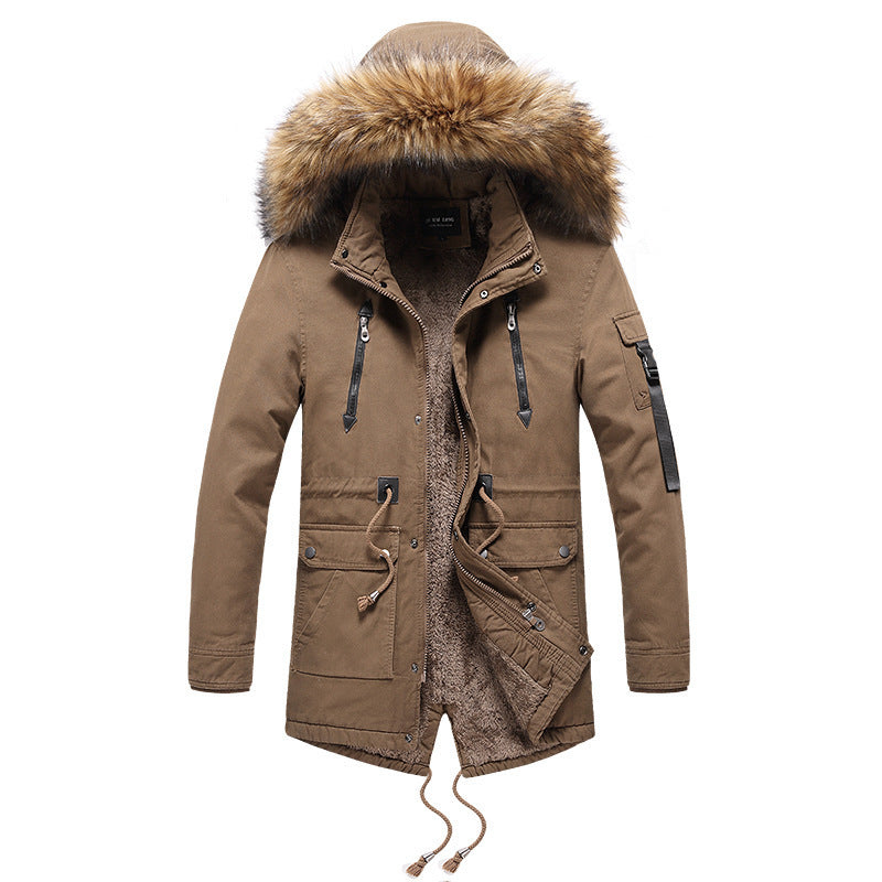 Men's mid-length padded trench coat