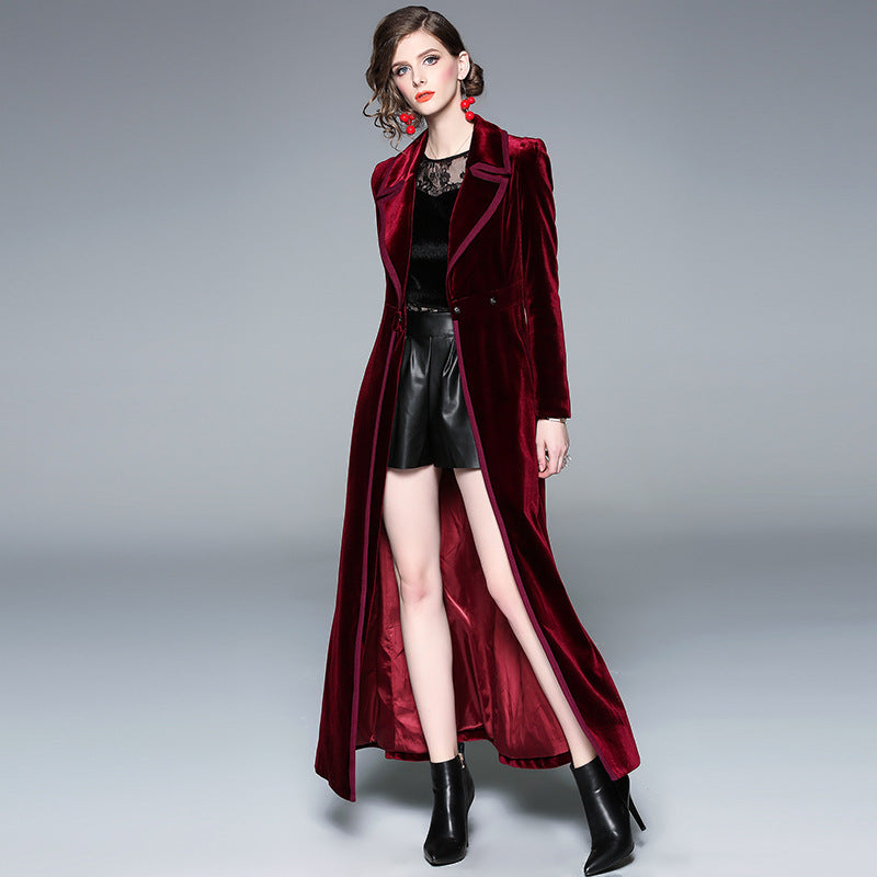 Ladies Fashion Trench Coat Long Skirt Jacket
