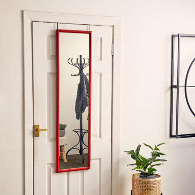 Mize Red Plastic Frame Over Door Mirror