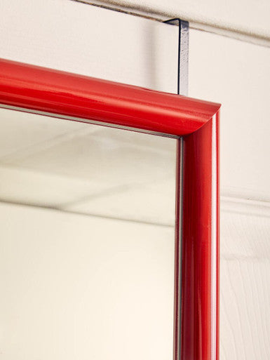 Mize Red Plastic Frame Over Door Mirror