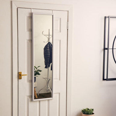 Mize White Plastic Frame Over Door Mirror