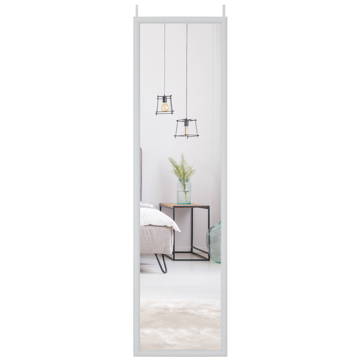 Mize White Plastic Frame Over Door Mirror