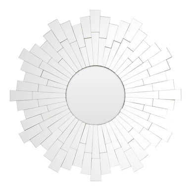 Glitzy Sunburst Design Round Wall Mirror