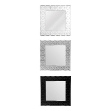 Stockholm 3D Effect Wall Mirror With White High Gloss Finish