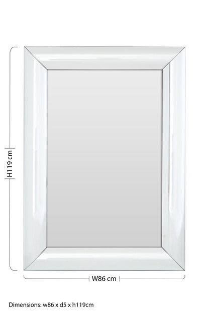 Petillo Thick Silver Frame Rectangular Wall Mirror