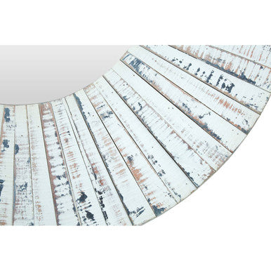 Driftwood White Wash Round Wall Mirror