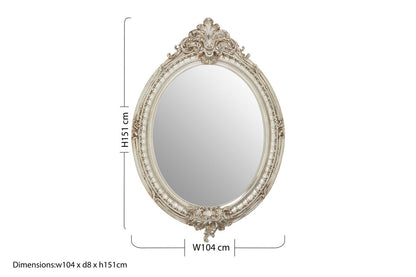 Juliet Champagne Oval Framed Wall Mirror