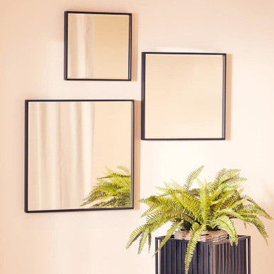 Loretta Matt Black Large Square Wall Mirror