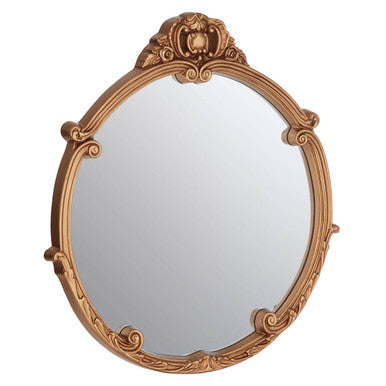 Tina Gold Finish Round Acanthus Leaf Wall Mirror