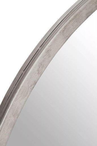 Saska Medium Antique Silver Round Wall Mirror