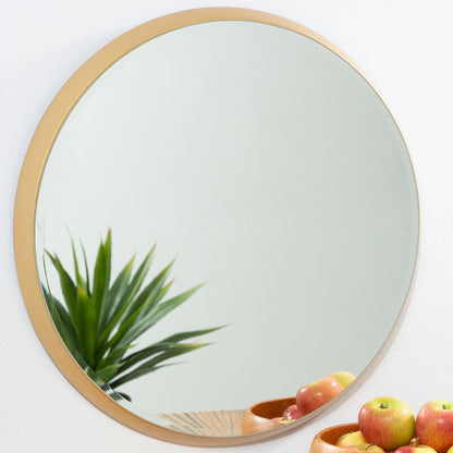 Athena Small Round Wall Mirror With Gold Frame
