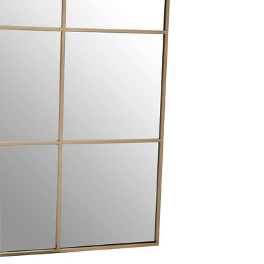 Oriel Grid Wall Mirror With Gold Finish Frame
