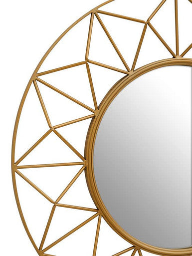 Matera 3D Round Gold Wall Mirror