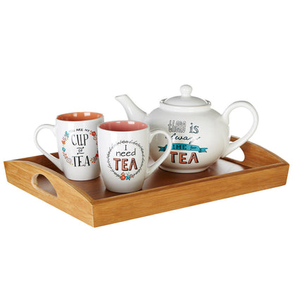 Aleki Bamboo Serving Tray With Handles