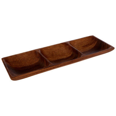 Kora Acacia Three Section Rectangular Serving Dish