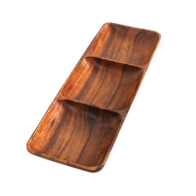 Kora Acacia Three Section Rectangular Serving Dish