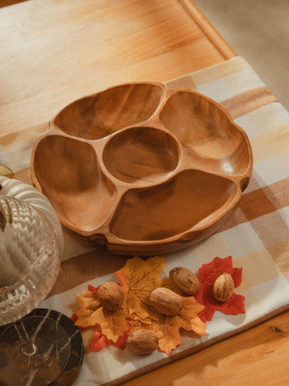 Kora Acacia Five Section Round Serving Dish
