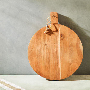 Socorro Acacia Wood Large Round Chopping And Serving Board Natural Finish