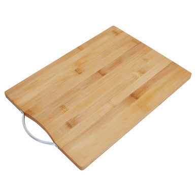 Aleki Natural Bamboo Large Chopping Board with Aluminium Handle