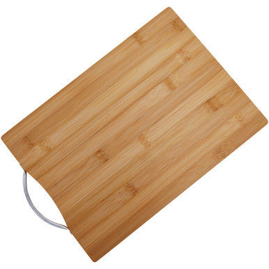 Aleki Natural Bamboo Medium Chopping Board with Aluminium Handle