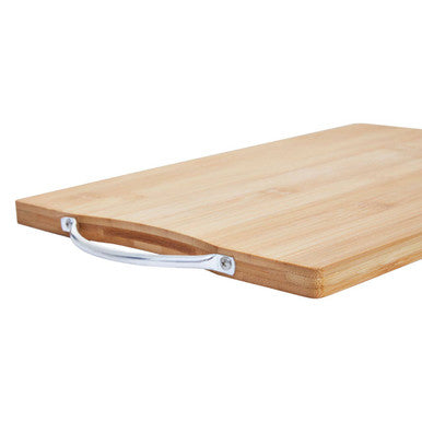 Aleki Natural Bamboo Medium Chopping Board with Aluminium Handle