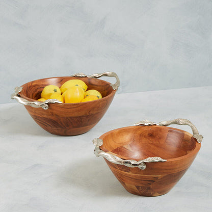 Vine  Acacia Wood Large Round Bowl