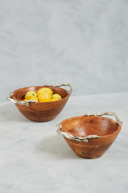 Vine  Acacia Wood Large Round Bowl