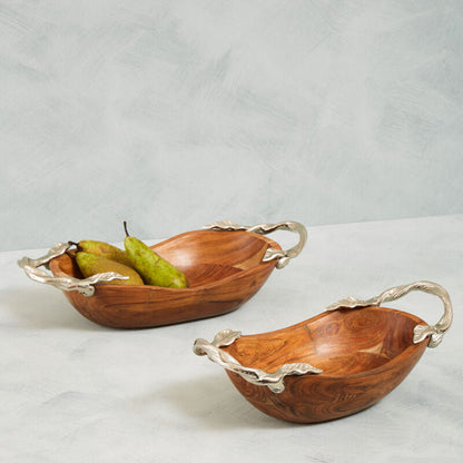 Vine Acacia Wood Small Oval Bowl