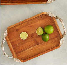 Vine Acacia Wood Oval Serving Tray