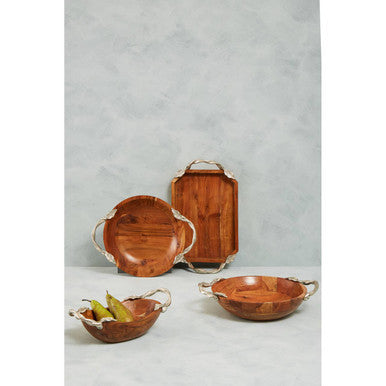Vine Acacia Wood Round Bowl
