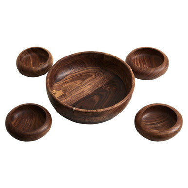 Rosi Five Piece Sheesham Wood Salad Bowl Set