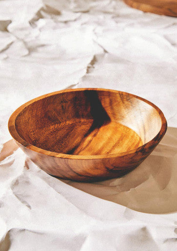 Rosi Large Round Sheesham Wood Tapered Salad Bowl