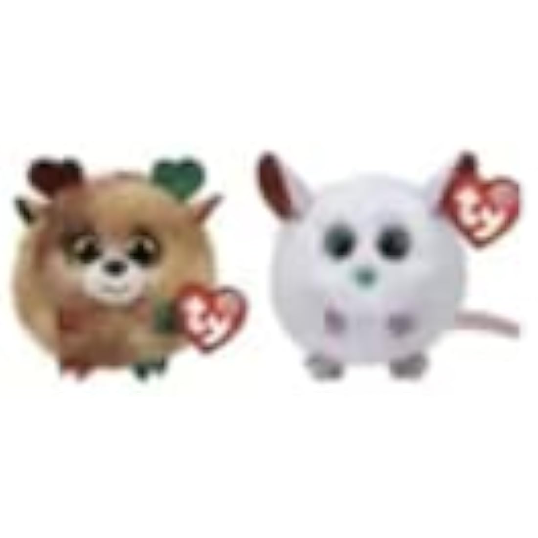 TY 2005918 Puffies Brie Mouse Xmas 2020-Ty Reg Plush Animal, Multicolor