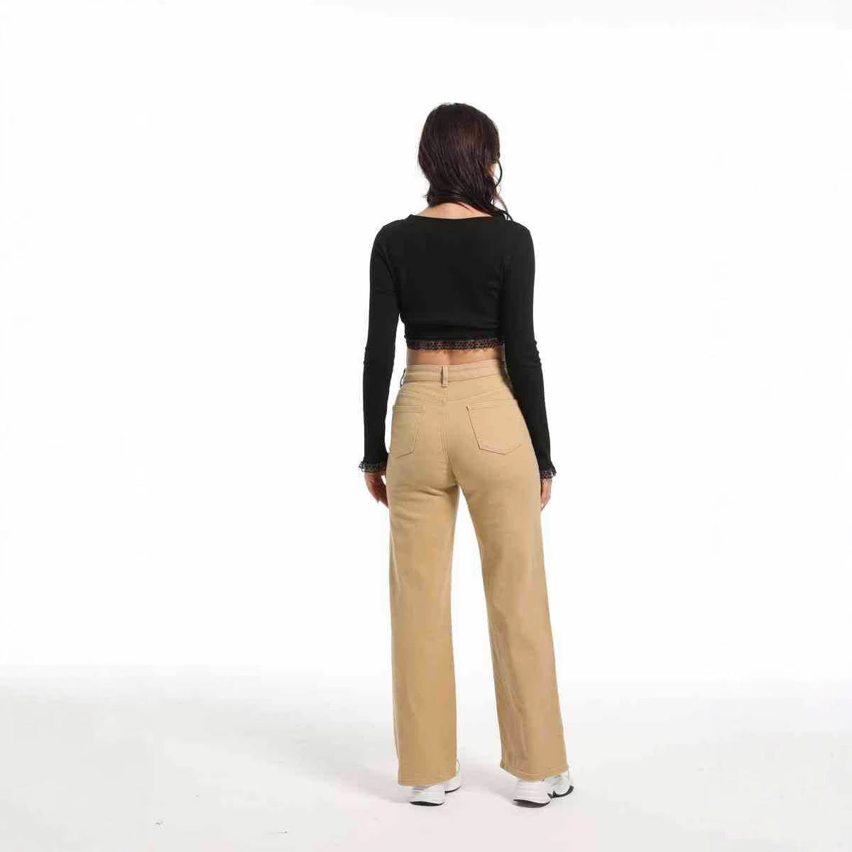Autumn Straight Jeans Women's Wide Leg