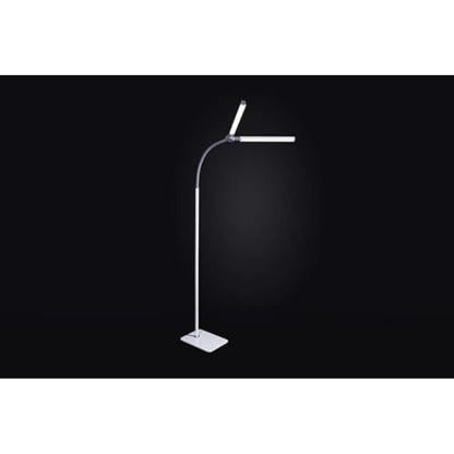 Daylight DuoPro Floor - New - 6,000K, 2,090 Lux at 30cm, Double Shade, 4 Brightness Levels, Flexible Arm, Energy Efficient, Perfect for Salons, Eyelash, Eyebrow, Tattooing, White