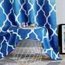 Beauoop Blackout Curtains for Bedroom Blue Ombre Curtains 72 Inch Drop Geometric Print Eyelet Curtain for Living Room Darkening Thermal Insulated