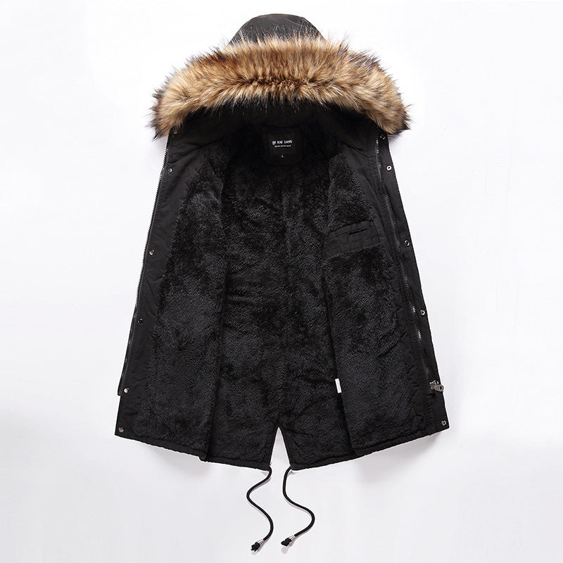 Men's mid-length padded trench coat