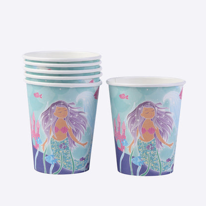 Disposable knife, fork, spoon, paper cup, paper plate