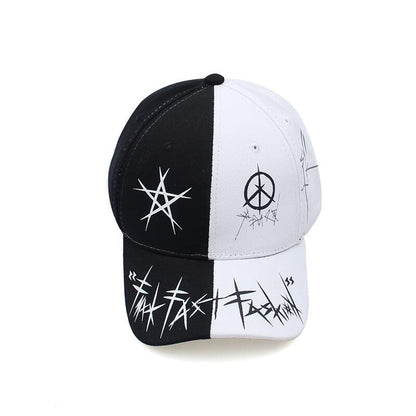 Custom Graffiti Snapback Baseball Caps Black And White Patchwork Men Women Hip Hop Fashion Casual Hat