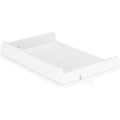 Navaris Clip-on Bedside Shelf - Clamping Hanging Bamboo Shelf for Bed Frame - Small Bed-Side Table Tray for Books, Phones, Chargers - White Finish