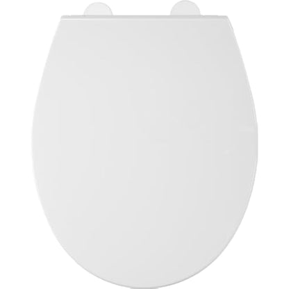 Croydex Capri Oval Toilet Seat Soft Close and Quick Release Button - with Adjustable Hinges to Fit All Standard Toilets, Heavy Duty White Polypropylene, Bottom Fixing