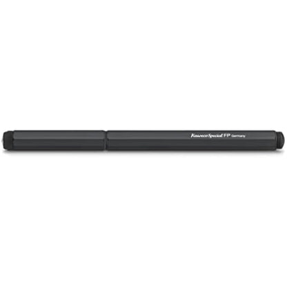 Kaweco Special Fountain Pen Black Aluminium in Octagonal Format I Exclusive Fountain Pen for Ink Cartridges Including Gift Metal Box I Nib Width F (Fine)