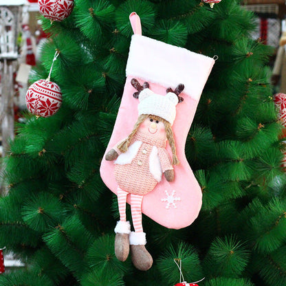 Christmas Knitted Fabric Doll Gift Bag