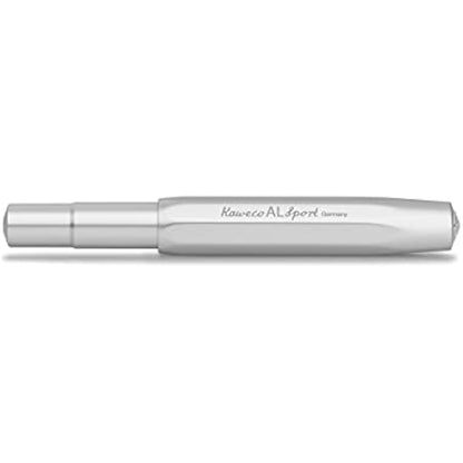 Kaweco AL SPORT Fountain Pen Silver I Premium Fountain Pen for Ink Cartridges I Exclusive Fountain Pen 13 cm I Nib: B (Broad)