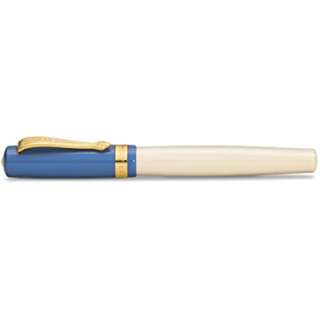 Kaweco STUDENT 50's Rock Fountain Pen I Premium Acrylic Fountain Pen for Ink Cartridges I Nostalgic Fountain Pen in Blue and Cream with Golden Details I Student Pen 16 cm I Nib: EF (Extra Fine)