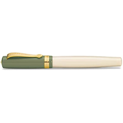 Kaweco STUDENT 60's Swing Fountain Pen I Premium Fountain Pen for Ink Cartridges with High-Quality Steel Nib in Green and Cream I Nostalgic Luxury Fountain Pen 16 cm I Nib Width: F (Fine)